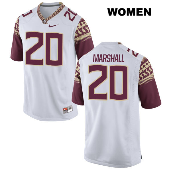 Women's NCAA Nike Florida State Seminoles #20 Trey Marshall College White Stitched Authentic Football Jersey ENL5669UI